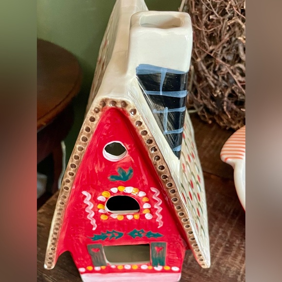 Anthropologie Nathalie Lete Holiday Village Red Christmas Ceramic House NEW - Picture 2 of 5